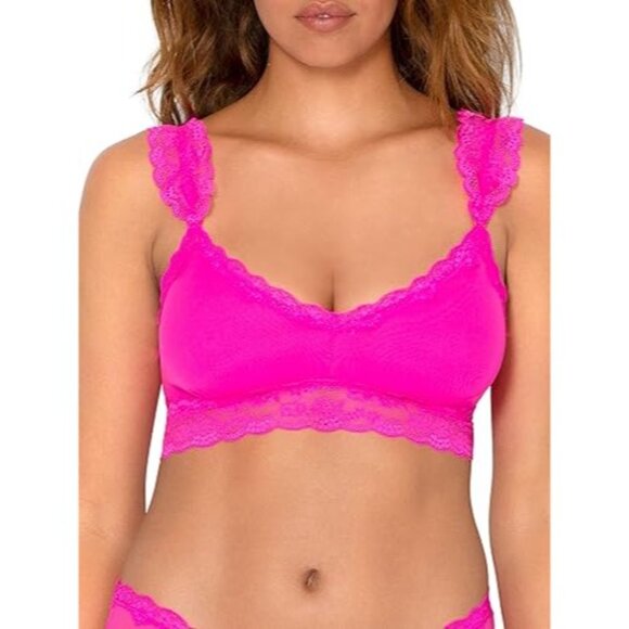 Smart & Sexy Womens Lace & Mesh Bralette SA1394 Pink Medium NWOT - Picture 1 of 4